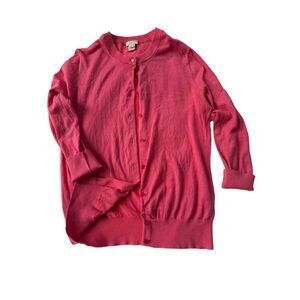 J.Crew Pink Minimalist Clare Cardigan 100% Cotton - M